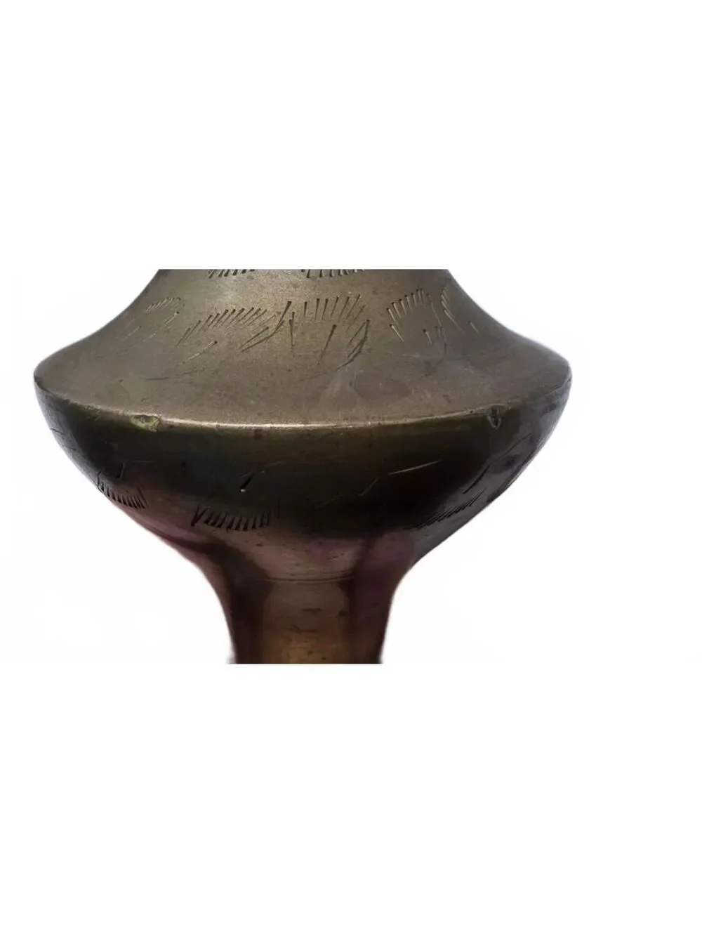 Vintage Indian Brass Etched Bud Vase 9.25 Inch
